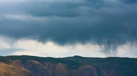 Beautiful Mountain Landscape with Clouds Stock Footage 49410534