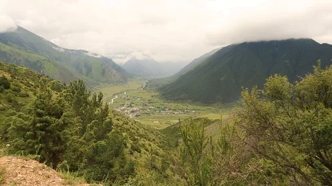 Beautiful mountain landscape excursion in the mountains clouds over the Stock Footage 124545543