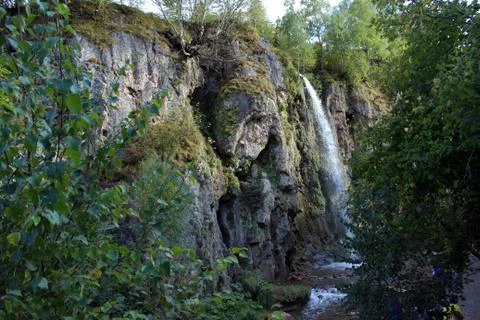 Beautiful mountain landscape. Mountain waterfall. Foto stock