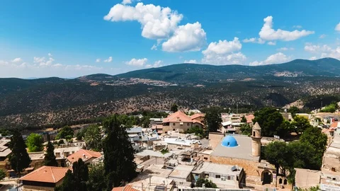 Beautiful mountain landscape with passing clouds, time lapse. Stock Footage 102858813