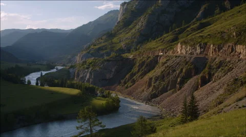 Beautiful mountain landscape with a river Video stock 40499801