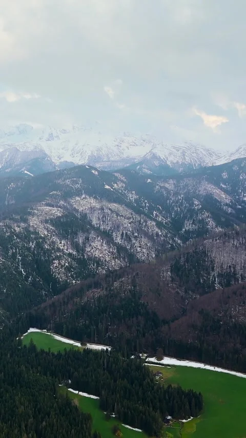 Beautiful mountain landscape in spring, forest and rocks. Zakopane, Poland Stock-Footage 342834780