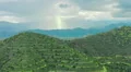 Beautiful mountain landscape. Sun rays shining on hills. God's blessing on earth HD Footage