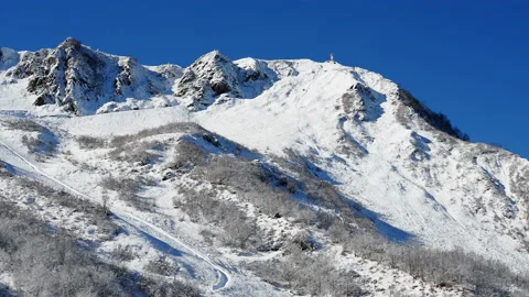 Beautiful mountain landscape in winter. First snow on the branches. Stock Footage 221179339