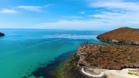 Beautiful mountain ocean coast Stock Footage 152178630