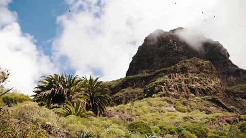Beautiful mountain peak in clouds Stock Footage 170693145