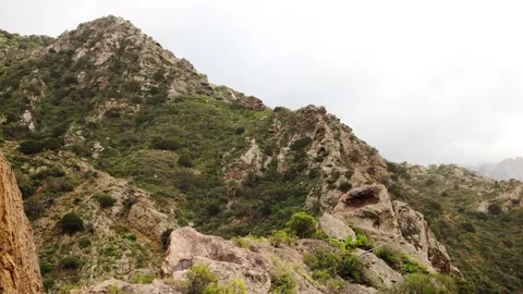 Beautiful mountain peak in clouds Stock Footage 173432293