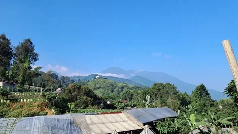 Beautiful Mountain Peak Valley Under Clear Sky Stock Footage 339620747