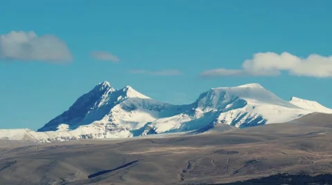 Beautiful Mountain Range and Clouds Stock Footage 58677308