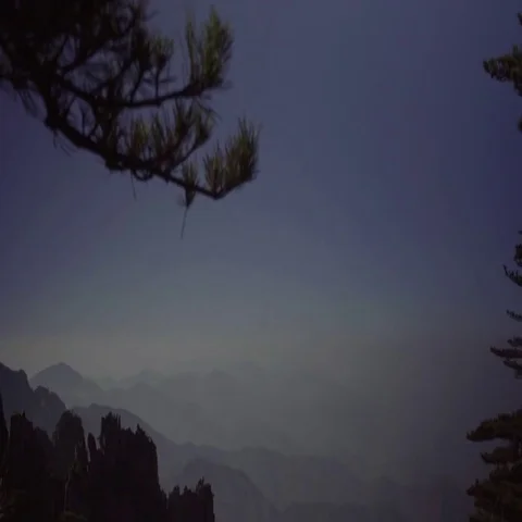 Beautiful mountain range at dusk Stock Footage 69457507