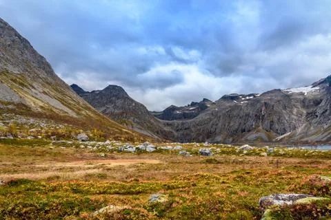Beautiful mountain range landscape, Tromso, Norway Stock Photos