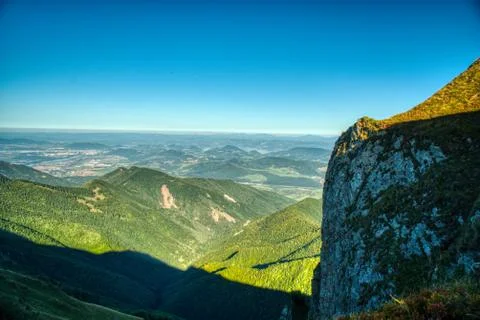 Beautiful mountain range in the mountains summer on a small road between Zili Stock Photos