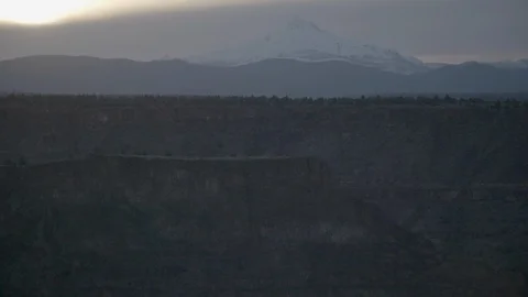 Beautiful mountain ranges at sunset Stock Footage 86373158