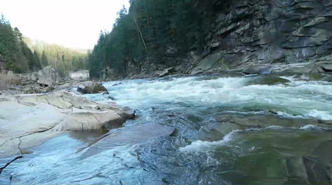 Beautiful mountain river Stock Footage 60834685