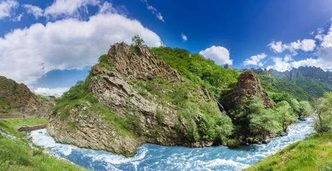 Beautiful mountain river Stock Photos