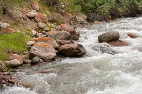 Beautiful mountain river Stock Photos