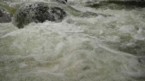 Beautiful mountain river, stream, flowing through the stones 스톡 동영상 129707674
