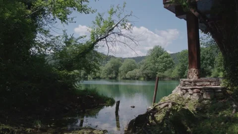 Beautiful mountain river Una Stock Footage 148412962