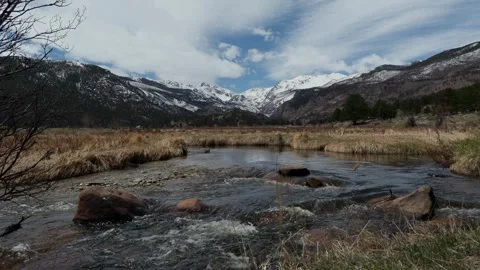 Beautiful mountain stream in slow-motion Stock Footage 274579464