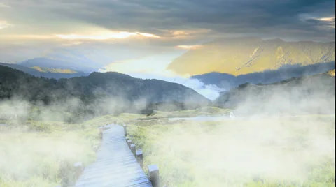 Beautiful mountain sunset for adv or others purpose use Stock Footage 32140828
