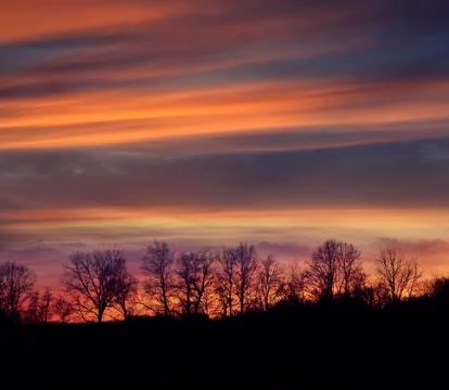 Beautiful mountain sunset Stock Photos