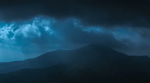 The beautiful mountain view on the background of moonlight fog beam.Time lapse Stock Footage 67669312