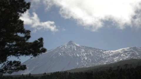 Beautiful mountain view forest pine Tenerife volcano Teide clouds 3 Stock Footage 148540334