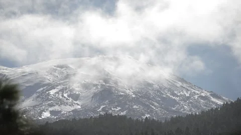 Beautiful mountain view forest pine Tenerife volcano Teide clouds 8 Video stock 148540805