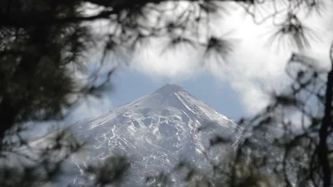 Beautiful mountain view forest pine Tenerife volcano Teide clouds 7 Stock Footage 148540827