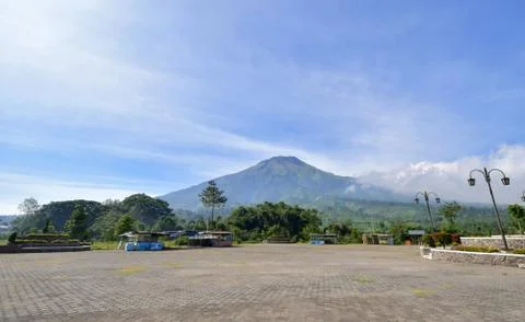 Beautiful mountain views in central java Stock Photos