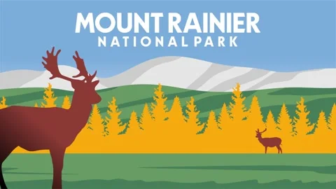  beautiful mountain views at Mount Rainier National Park Stock Footage 330833089