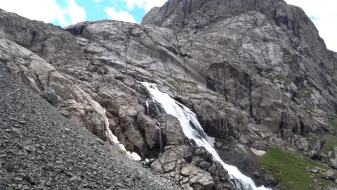 Beautiful mountain waterfall Stock Footage 80798749