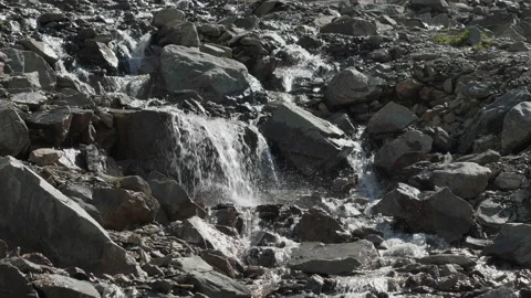 Beautiful mountain waterfall Stock Footage 168435227