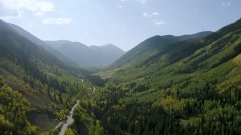 Beautiful mountains of Aspen Colorado. Autumn. 4k aerial drone footage Stock Footage