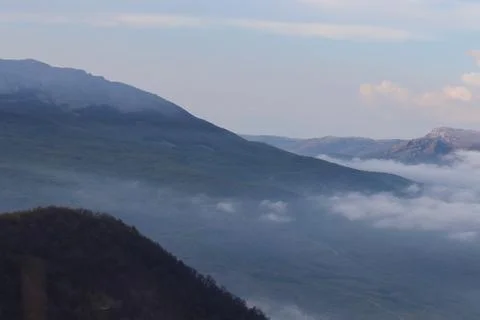 Beautiful mountains in the clouds Stock-Fotos