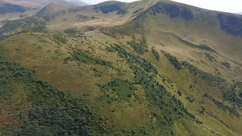 Beautiful mountains. the flight of a drone over a ridge Stock Footage 84950255