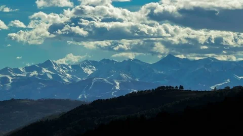 Beautiful mountains landscape, cloudy sky, Alps, Italy. Time lapse. Stock Footage 80310268