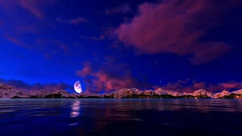 Beautiful Mountains at night Video stock 84673665