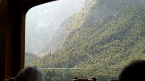 Beautiful mountainscape outside window 스톡 동영상 122176185