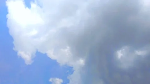 The beautiful movement of white clouds in the blue sky on a sunny day Stock Footage 220328559