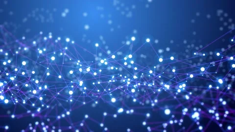 Beautiful moving Particles Animation of connected Synapses or Nerve Paths Stock Footage 136636736