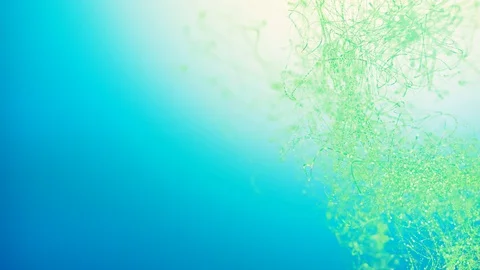 Beautiful moving particles on a colored background. 4K abstract background. Stock Footage 129995030