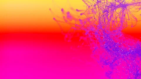 Beautiful moving particles on a colored background. 4K abstract background. Stock Footage 129995106
