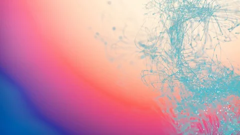 Beautiful moving particles on a colored background. 4K abstract background. Stock Footage 129995139