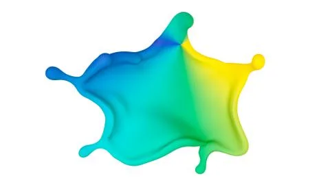 Beautiful multi-color splash of liquid or paint. 3D illustration, 3D visualiz イラスト素材