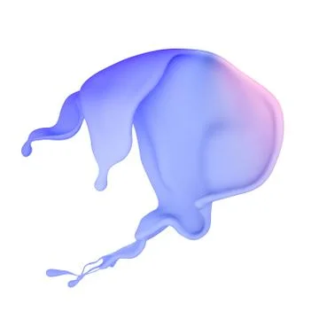 Beautiful multi-color splash of liquid or paint. 3D illustration, 3D visualiz Stock Illustration