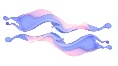 Beautiful multi-color splash of liquid or paint. 3D illustration, 3D visualiz Stock Illustration