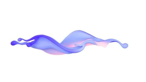 Beautiful multi-color splash of liquid or paint. 3D illustration, 3D visualiz Stock Illustration