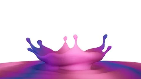 Beautiful multi-color splash of liquid or paint. 3D illustration, 3D visualiz 스톡 일러스트