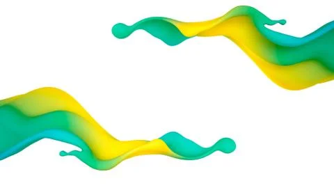 Beautiful multi-color splash of liquid or paint. 3D illustration, 3D visualiz Stock Illustration